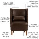 Ver imagem 4 de Poltrona Decorativa Verso Pes Madeira Courino Tcs 721 Moll