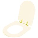 Ver imagem 2 de Assento Sanitário Almofadado Carrara Creme Bege Claro para Vaso Deca com Ferragem Dourada