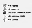 Ver imagem 6 de Ralo Grelha em Alumínio Anti Inseto 10x100cm com Suporte Preta