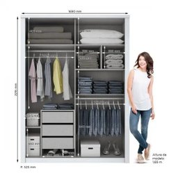 Guarda-roupa Solteiro com Espelho 2 Portas de Correr Alegro Henn - 5 Guarda-roupa Solteiro com Espelho 2 Portas de Correr Alegro Henn - 5