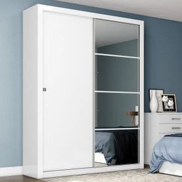 Guarda-roupa Solteiro com Espelho 2 Portas de Correr Alegro Henn - 1 Guarda-roupa Solteiro com Espelho 2 Portas de Correr Alegro Henn - 1