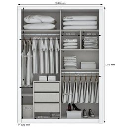 Guarda-roupa Solteiro com Espelho 2 Portas de Correr Alegro Henn - 4 Guarda-roupa Solteiro com Espelho 2 Portas de Correr Alegro Henn - 4