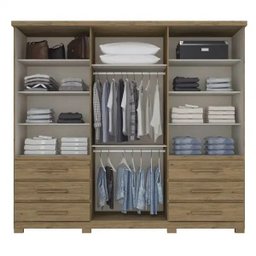 Guarda-Roupa Casal 4 Espelhos 4 Portas 6 Gavetas Campeche Henn - 2