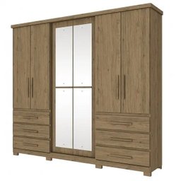 Guarda-Roupa Casal 4 Espelhos 4 Portas 6 Gavetas Campeche Henn - 3