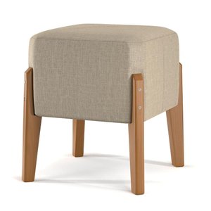 Puff Banqueta Ana Luxo Barato Sala Escritório/quarto - Bege