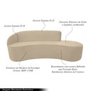 Ver imagem 3 de Sofá Decorativo 3 Lugares 210cm Abby Encosto Esquerdo Curvo Veludo Creme G15 - Gran Belo