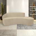 Ver imagem 1 de Sofá Decorativo 3 Lugares 210cm Abby Encosto Esquerdo Curvo Veludo Creme G15 - Gran Belo