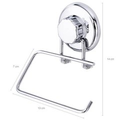 Suporte para Papel Higiênico com Ventosa Inox Banheiro Casa - 3