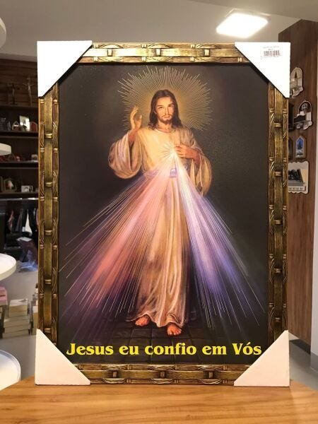 QUADRO JESUS MISERICORDIOSO GRANDE COM MOLDURA - 2