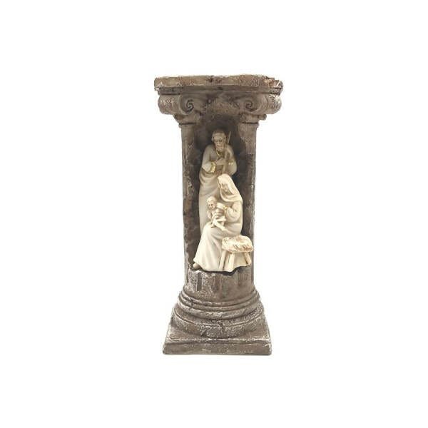 Castiçal de Mesa Sagrada Família Coluna com Porta Vela 16 cm - 1
