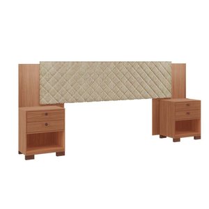 Cabeceira Box Ouro New Regulável 2 Mesas de Cabeceira 100% Mdf Tuboarte