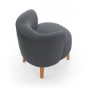 Ver imagem 5 de Poltrona Estofada Tecido Boucle Confortavel para Sala de Espera Pés de Madeira Resistente Elegante