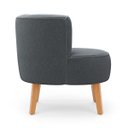 Ver imagem 4 de Poltrona Estofada Tecido Boucle Confortavel para Sala de Espera Pés de Madeira Resistente Elegante