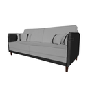 Ver imagem 3 de Sofá Modular 3 Lugares Filipi 2,12m Linho Cinza - Corino Preto