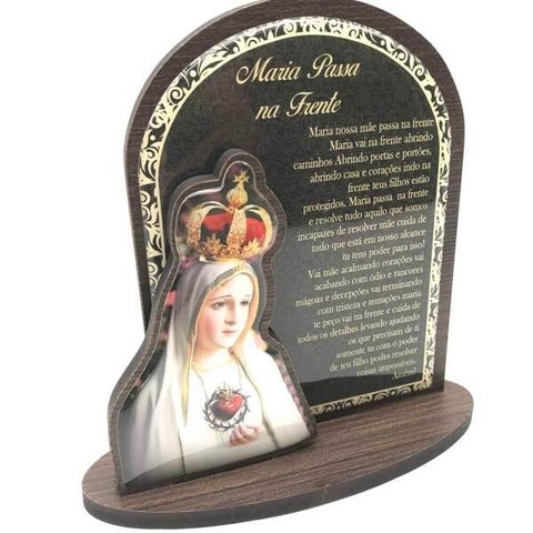 Adorno Oração de Mesa Maria Passa na Frente Duplo