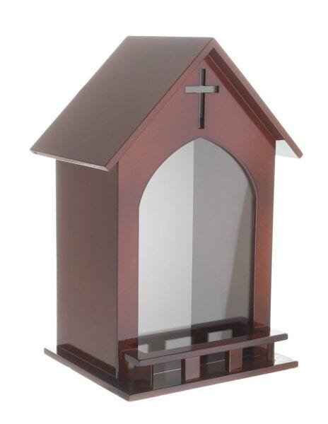 Capela Oratório com Vidro Mogno para Imagem de Santo de 20 cm - 3