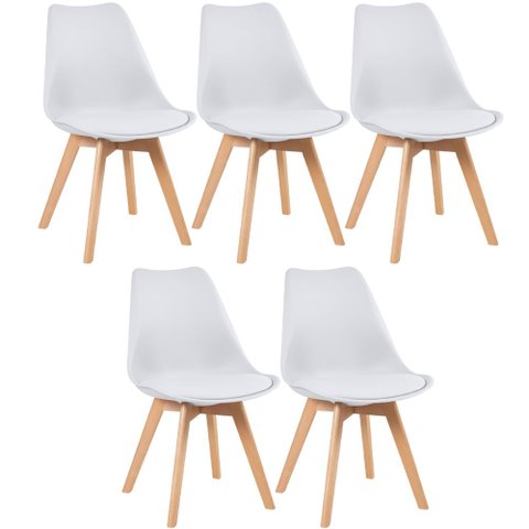 KIT - 5 x cadeiras Leda - Branco