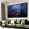 Quadro Van Gogh Noite Estrelada Sobre o Rodano:120x80 cm/BRANCA - 4