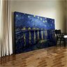 Quadro Van Gogh Noite Estrelada Sobre o Rodano:120x80 cm/BRANCA - 2