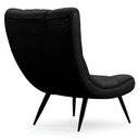 Ver imagem 3 de Poltrona Decorativa para Sala de Estar com Almofada e Pés Palito Lord Facto Dunas Preto - Ibiza
