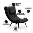 Ver imagem 5 de Poltrona Decorativa para Sala de Estar com Almofada e Pés Palito Lord Facto Dunas Preto - Ibiza