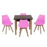 Conjunto Mesa de Jantar Luiza 80cm Preta com 4 Cadeiras Leda - Rosa - 1