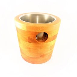 Balde Para Gelo Champagne 220 Oblò Madeira E Inox - 1