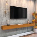 Ver imagem 1 de Rack Suspenso para Painel ou Tv até 75 Polegadas 3 Portas 2,00m Egeo Edn Madeirado