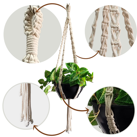 Suporte de Plantas em Macramê - Modelo CORA-G