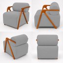 Ver imagem 6 de Kit Poltrona Decorativa Chloe com Puff Dalilla para Sala Moderna Confortável Bouclé Cinza Premium