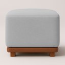 Ver imagem 2 de Kit Poltrona Decorativa Chloe com Puff Dalilla para Sala Moderna Confortável Bouclé Cinza Premium