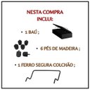 Ver mais imagens de Cama Box Baú Solteiro Blindado (88x188x42):corino Preto/solteiro