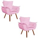 Ver imagem 1 de Kit 2 Poltronas Opala Suede Pés Palito - Rosa Bebê