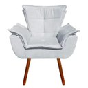 Ver imagem 2 de Kit 2 Poltronas Opala Suede Pés Palito - Cinza