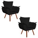 Ver imagem 1 de Kit 2 Poltronas Opala Suede Pés Palito - Preto