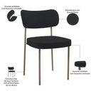 Ver imagem 3 de Kit 04 Cadeiras Decorativa Estofada para Sala de Jantar Melina Base Arena L02 Bouclê Preto - Lyam