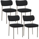Ver imagem 1 de Kit 04 Cadeiras Decorativa Estofada para Sala de Jantar Melina Base Arena L02 Bouclê Preto - Lyam