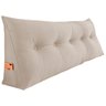 Almofada Para Cabeceira Encosto Apoio Lombar Spot 160cm com Porta Celular Suede - Desk Design Bege - 2