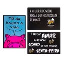 Ver imagem 1 de Kit 03 Placas de MDF Decorativas Churrasco 19,5x29,5 - D'Rossi