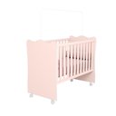 Ver imagem 4 de Berço Simples com Colchão Probel para Quarto de Bebê Infantil Doce Sonho com Rodizios Rosa Qmovi