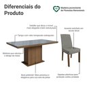 Ver imagem 4 de Conjunto Sala de Jantar Tampo de Vidro 6 Cadeiras Rustic/Cinza/Silver Alba Madesa