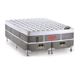 Cama Box Queen Castor + Colchão Castor Light Stress Oxygen com Mola Pocket Ensacada 158 - 1