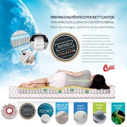 Cama Box Queen Castor + Colchão Castor Light Stress Oxygen com Mola Pocket Ensacada 158 - 4