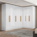 Ver imagem 1 de Guarda-Roupa Modulado de Canto com Puxadores MDF Paris Branco