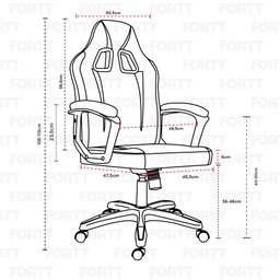 Cadeira gamer fortt Harbin Azul - Cgf022-a - 6