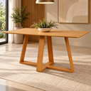 Ver imagem 1 de Mesa de Jantar Retangular Base em X 160cm 100% MDF Carvalho Rose - Dalla Costa
