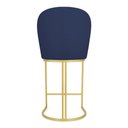Ver imagem 6 de Kit 08 Banquetas Altas Bela Suede Azul Marinho Base Metálica Industrial Dourado - Pallazio