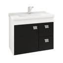 Ver imagem 2 de Gabinete de Banheiro com Cuba e Espelheira Hortencia 55cm Branco/preto - Mgm