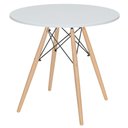 Ver imagem 1 de Mesa jantar cozinha Eames Eiffel com tampo laminado 80 cm Branco