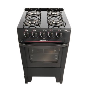 Fogão 4 Bocas Glass Top Plus com Mesa de Vidro Acendimento Automatico Braslar